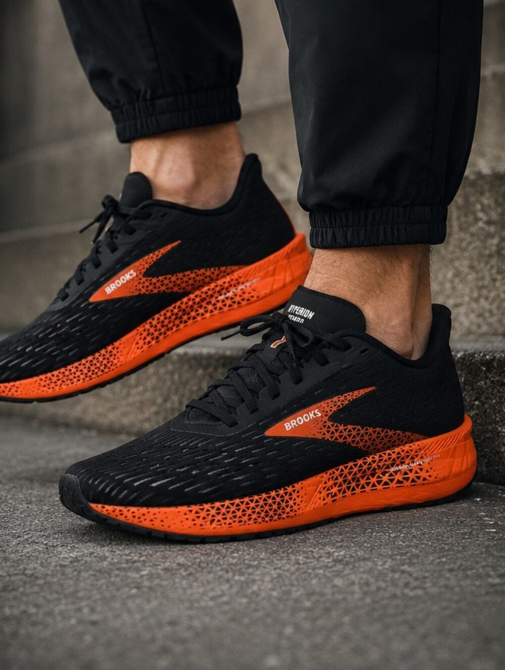 Brooks Black and Orange Athletic Running Shoes